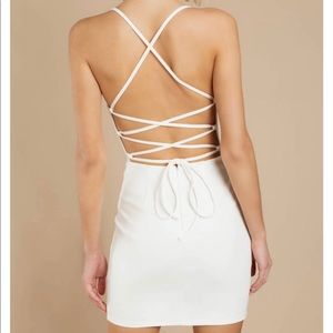 Short white dress with back details